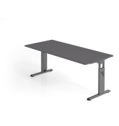 Schreibtisch VOS, manuell h&ouml;henverstellbar, 85cm (H), 180x80cm (BxT), graphit / graphit