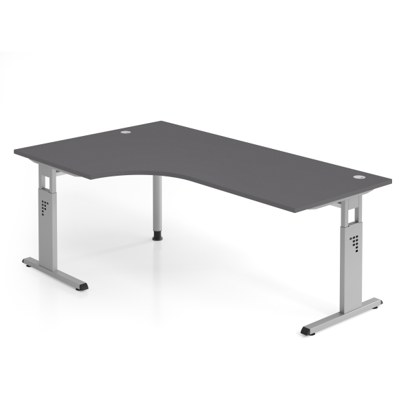 4032062323267 - Schreibtisch VOS manuell höhenverstellbar 85cm (H) 200x120cm (BxT) Graphit   silber 4032062323267 Hammerbacher