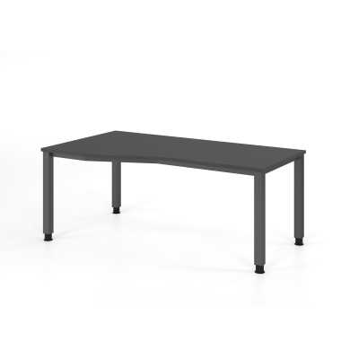 Schreibtisch VQS, manuell h&ouml;henverstellbar, 81cm (H), 180x100cm (BxT), graphit / graphit