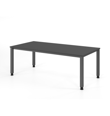 Schreibtisch VQS, manuell h&ouml;henverstellbar, 81cm (H), 200x100cm (BxT), graphit / graphit