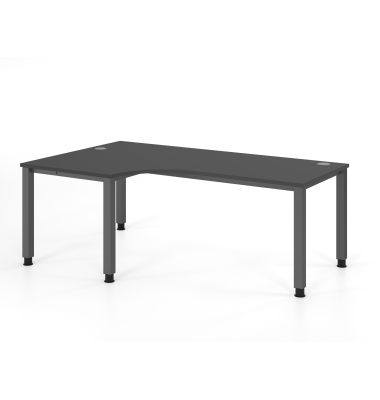 Schreibtisch VQS, manuell h&ouml;henverstellbar, 81cm (H), 200x120cm (BxT), graphit / graphit