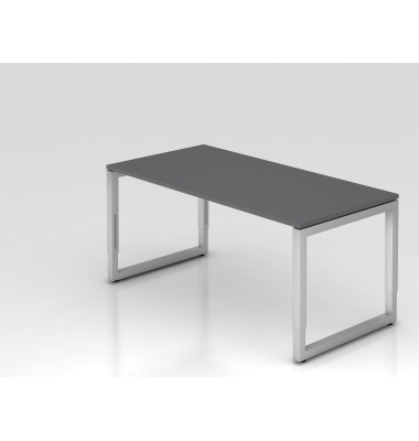 Schreibtisch VRS, manuell h&ouml;henverstellbar, 85cm (H), 160x80cm (BxT), graphit / silber