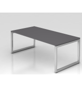 Schreibtisch VRS, manuell h&ouml;henverstellbar, 85cm (H), 200x100cm (BxT), graphit / silber