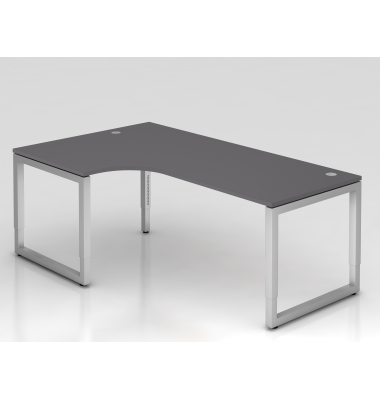 Schreibtisch VRS, manuell h&ouml;henverstellbar, 85cm (H), 200x120cm (BxT), graphit / silber
