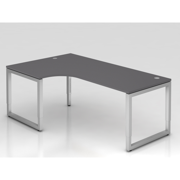 4032062323410 - Schreibtisch VRS manuell höhenverstellbar 85cm (H) 200x120cm (BxT) Graphit   silber 4032062323410 Hammerbacher