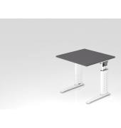 Schreibtisch VUS, manuell h&ouml;henverstellbar, 86cm (H), 80x80cm (BxT), graphit / wei&szlig;