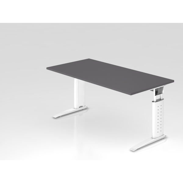 4032062323441 - Schreibtisch VUS manuell höhenverstellbar 86cm (H) 160x80cm (BxT) Graphit   weiß 4032062323441 Hammerbacher