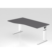 Schreibtisch VUS, manuell h&ouml;henverstellbar, 86cm (H), 180x100cm (BxT), graphit / wei&szlig;