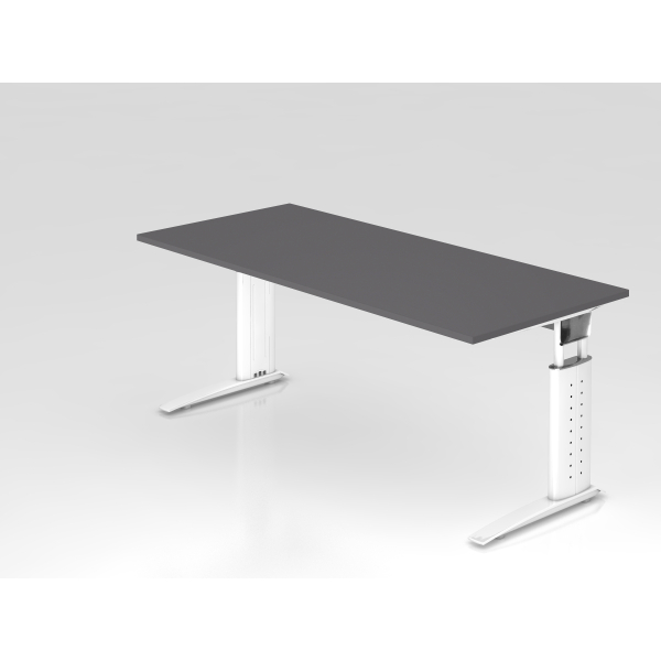 4032062323465 - Schreibtisch VUS manuell höhenverstellbar 86cm (H) 180x80cm (BxT) Graphit   weiß 4032062323465 Hammerbacher