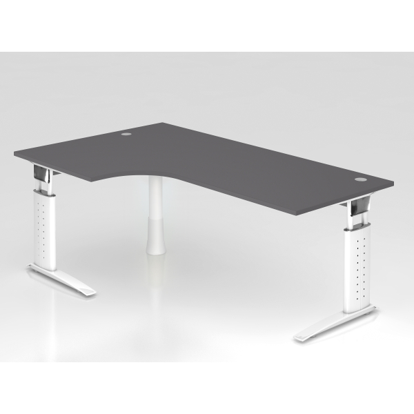 4032062323472 - Schreibtisch VUS manuell höhenverstellbar 86cm (H) 200x120cm (BxT) Graphit   weiß 4032062323472 Hammerbacher