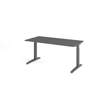 Schreibtisch VXB, manuell h&ouml;henverstellbar, 85cm (H), 160x80cm (BxT), graphit / graphit