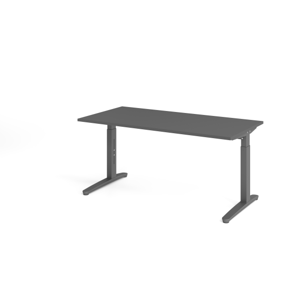 4032062323502 - eurokraft pro ANNY - Schreibtisch mit C-Fußgestell höhenverstellbar 650 - 850 mm Breite 1600 mm graphit   graphit