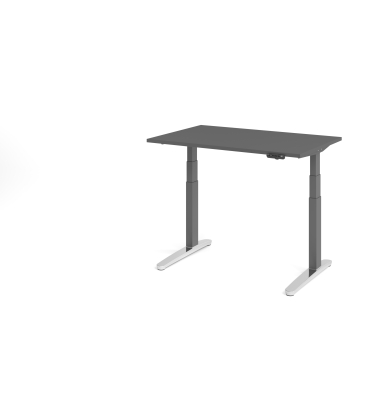 Sitz-Steh-Schreibtisch VXBHM, elektrisch h&ouml;henverstellbar, 129cm (H), 120x80cm (BxT), graphit / graphit