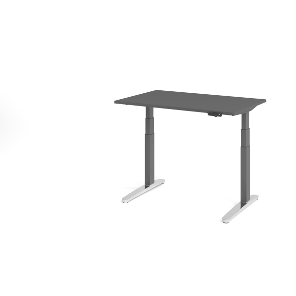 4032062323533 - Sitz-Steh-Schreibtisch VXBHM elektrisch höhenverstellbar 129cm (H) 120x80cm (BxT) Graphit   graphit 4032062323533 Hammerbach
