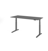 Sitz-Steh-Schreibtisch VXBHM, elektrisch h&ouml;henverstellbar, 129cm (H), 180x80cm (BxT), graphit / graphit