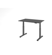 Sitz-Steh-Schreibtisch VXDSM, elektrisch h&ouml;henverstellbar, 127cm (H), 120x80cm (BxT), graphit / graphit