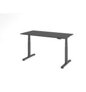 Sitz-Steh-Schreibtisch VXDSM, elektrisch h&ouml;henverstellbar, 127cm (H), 160x80cm (BxT), graphit / graphit
