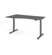 Sitz-Steh-Schreibtisch VXDSM, elektrisch h&ouml;henverstellbar, 127cm (H), 180x100cm (BxT), graphit / graphit