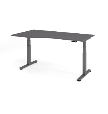 Sitz-Steh-Schreibtisch VXDSM, elektrisch h&ouml;henverstellbar, 127cm (H), 180x100cm (BxT), graphit / graphit
