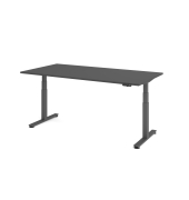 Sitz-Steh-Schreibtisch VXDSM, elektrisch h&ouml;henverstellbar, 127cm (H), 200x100cm (BxT), graphit / graphit