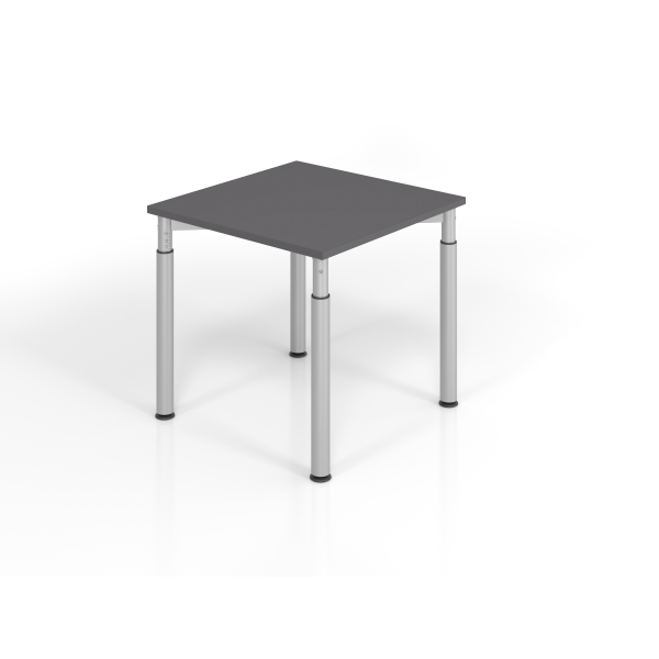 4032062323724 - Schreibtisch VYS manuell höhenverstellbar 82cm (H) 80x80cm (BxT) Graphit   silber 4032062323724 Hammerbacher