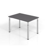 Schreibtisch VYS, manuell h&ouml;henverstellbar, 82cm (H), 120x80cm (BxT), graphit / silber