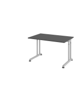 Schreibtisch VZS, manuell h&ouml;henverstellbar, 82cm (H), 120x80cm (BxT), graphit / silber