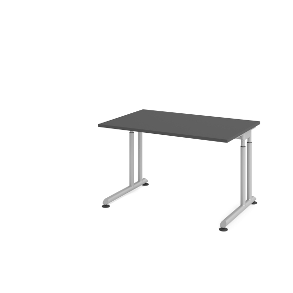 4032062323779 - Schreibtisch VZS manuell höhenverstellbar 82cm (H) 120x80cm (BxT) Graphit   silber 4032062323779 Hammerbacher