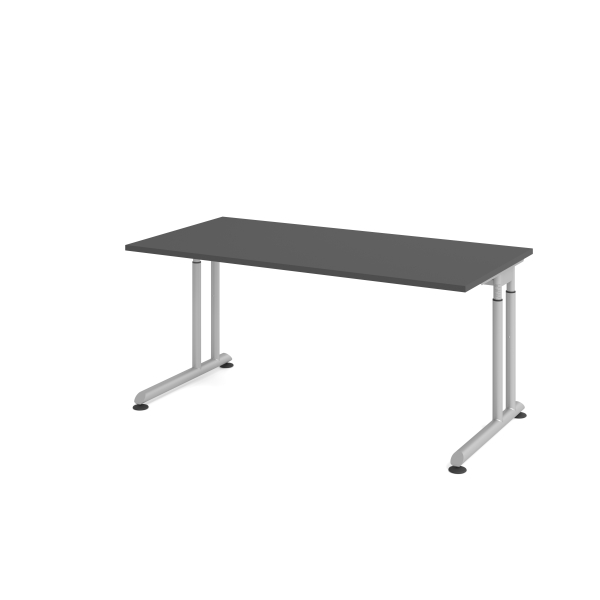 4032062323786 - Schreibtisch VZS manuell höhenverstellbar 82cm (H) 160x80cm (BxT) Graphit   silber 4032062323786 Hammerbacher