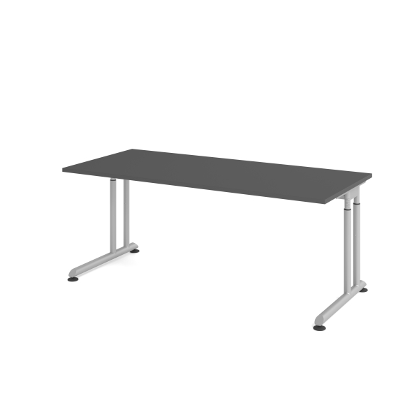 4032062323793 - Schreibtisch VZS manuell höhenverstellbar 82cm (H) 180x80cm (BxT) Graphit   silber 4032062323793 Hammerbacher