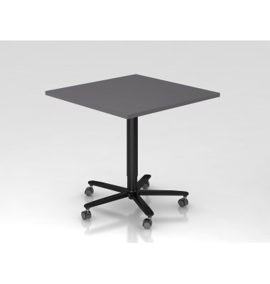 Sitz-Steh-Schreibtisch VST, mechanisch h&ouml;henverstellbar, 80x80cm (BxT), graphit / schwarz