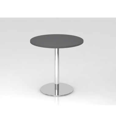 Besprechungstisch STF, 74,5cm (H), 80x80cm (BxT), rund, graphit / chrom
