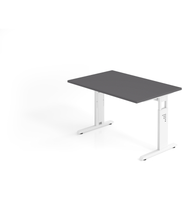 Schreibtisch VOS, manuell h&ouml;henverstellbar, 85cm (H), 120x80cm (BxT), graphit / wei&szlig;