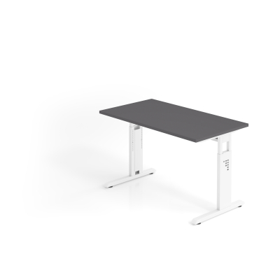 Schreibtisch VOS, manuell h&ouml;henverstellbar, 85cm (H), 120x67,2cm (BxT), graphit / wei&szlig;