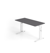 Schreibtisch VOS, manuell h&ouml;henverstellbar, 85cm (H), 140x67,2cm (BxT), graphit / wei&szlig;