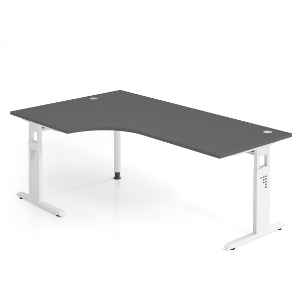 4032062323953 - Schreibtisch VOS manuell höhenverstellbar 85cm (H) 200x120cm (BxT) Graphit   weiß 4032062323953 Hammerbacher