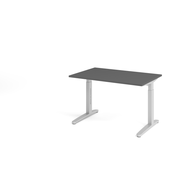 4032062323977 - eurokraft pro ANNY - Schreibtisch mit C-Fußgestell höhenverstellbar 650 - 850 mm Breite 1200 mm graphit   alusilber