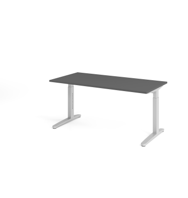 Schreibtisch VXB, manuell h&ouml;henverstellbar, 85cm (H), 160x80cm (BxT), graphit / silber