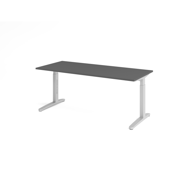 4032062323991 - eurokraft pro ANNY - Schreibtisch mit C-Fußgestell höhenverstellbar 650 - 850 mm Breite 1800 mm graphit   alusilber
