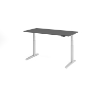 Sitz-Steh-Schreibtisch VXBHM, elektrisch h&ouml;henverstellbar, 129cm (H), 160x80cm (BxT), graphit / silber