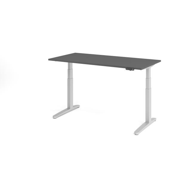 4032062324028 - Sitz-Steh-Schreibtisch VXBHM elektrisch höhenverstellbar 129cm (H) 160x80cm (BxT) Graphit   silber 4032062324028 Hammerbache
