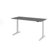 Sitz-Steh-Schreibtisch VXBHM, elektrisch h&ouml;henverstellbar, 129cm (H), 180x80cm (BxT), graphit / silber