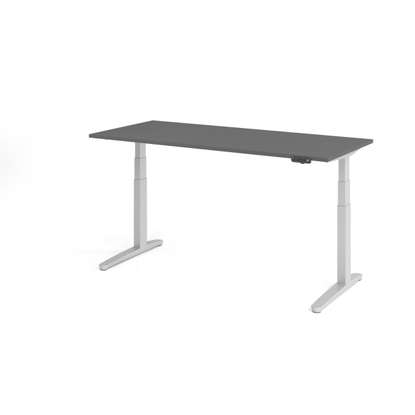 4032062324035 - Sitz-Steh-Schreibtisch VXBHM elektrisch höhenverstellbar 129cm (H) 180x80cm (BxT) Graphit   silber 4032062324035 Hammerbache