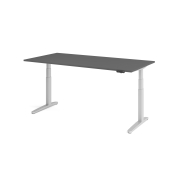 Sitz-Steh-Schreibtisch VXBHM, elektrisch h&ouml;henverstellbar, 129cm (H), 200x100cm (BxT), graphit / silber