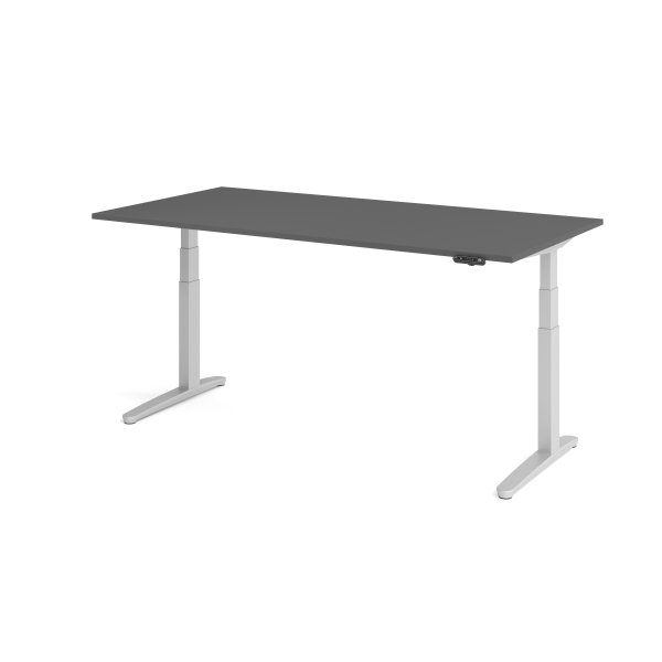 4032062324042 - Sitz-Steh-Schreibtisch VXBHM elektrisch höhenverstellbar 129cm (H) 200x100cm (BxT) Graphit   silber 4032062324042 Hammerbach