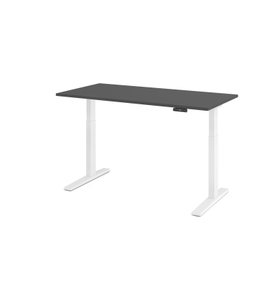 Sitz-Steh-Schreibtisch VXMKA, elektrisch h&ouml;henverstellbar, 120cm (H), 160x80cm (BxT), graphit / wei&szlig;