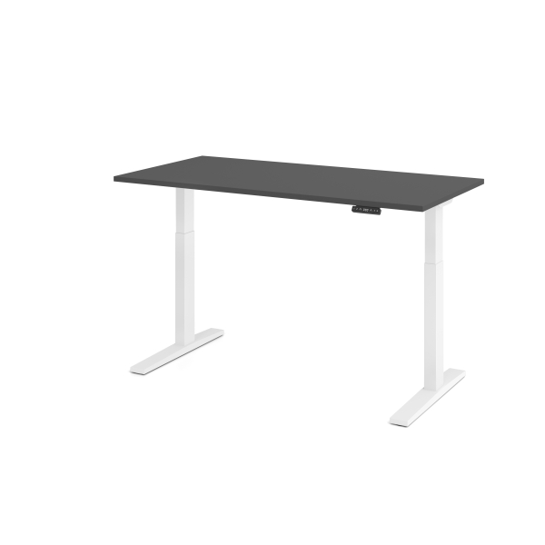 Hammerbacher Sitz-Steh-Schreibtisch VXMKA, elektrisch höhenverstellbar, 120cm (H), 160x80cm (BxT), graphit / weiß 0000003210025 Hammerbacher