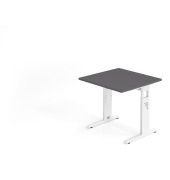 Schreibtisch VOS, manuell h&ouml;henverstellbar, 85cm (H), 80x80cm (BxT), graphit / wei&szlig;