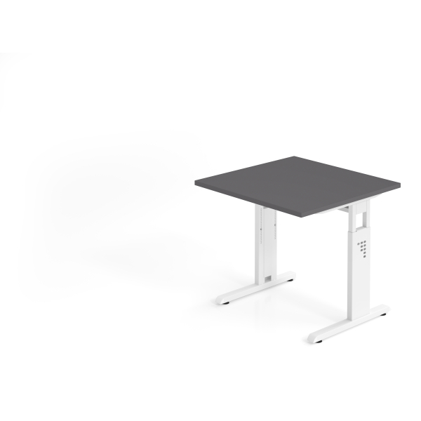 4032062324141 - Schreibtisch VOS manuell höhenverstellbar 85cm (H) 80x80cm (BxT) Graphit   weiß 4032062324141 Hammerbacher