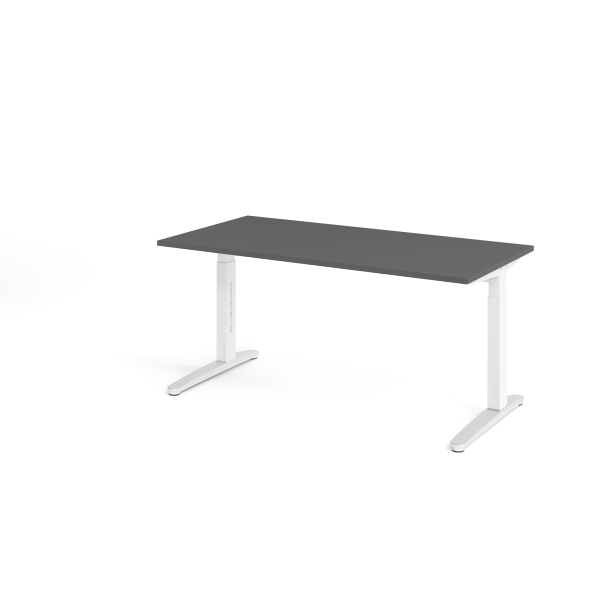 4032062324233 - Schreibtisch VXB manuell höhenverstellbar 85cm (H) 160x80cm (BxT) Graphit   weiß 4032062324233 Hammerbacher